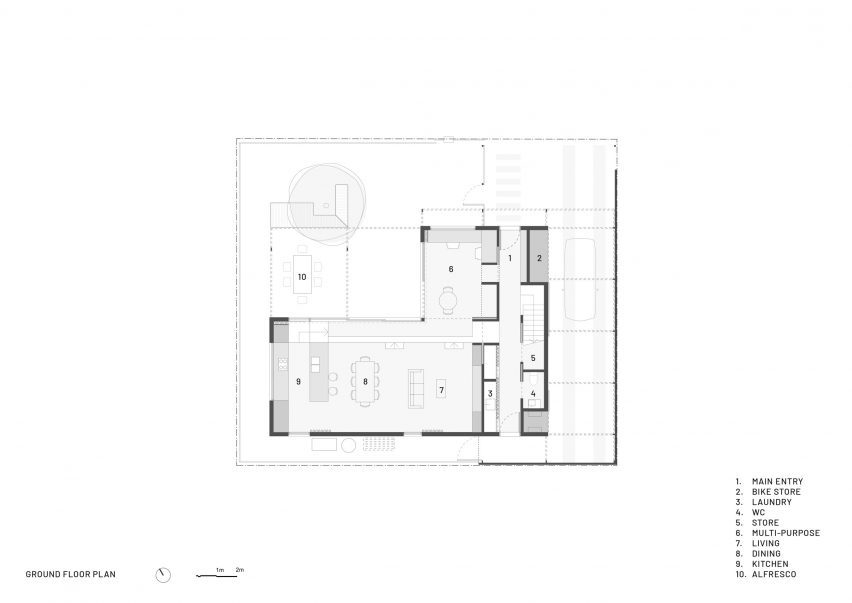 Plan of Henville Street House by Philip Stejskal Architecture
