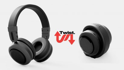 Headphones that turn into speaker