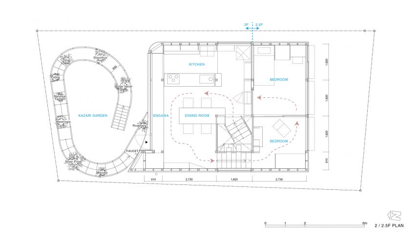 Floor plan of House in Nakano by HOAA