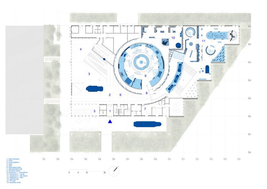Plan of The Michelin Adventure by Kengo Kuma and Associates