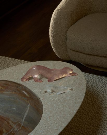 Lalique Zeila Panther in soft pink