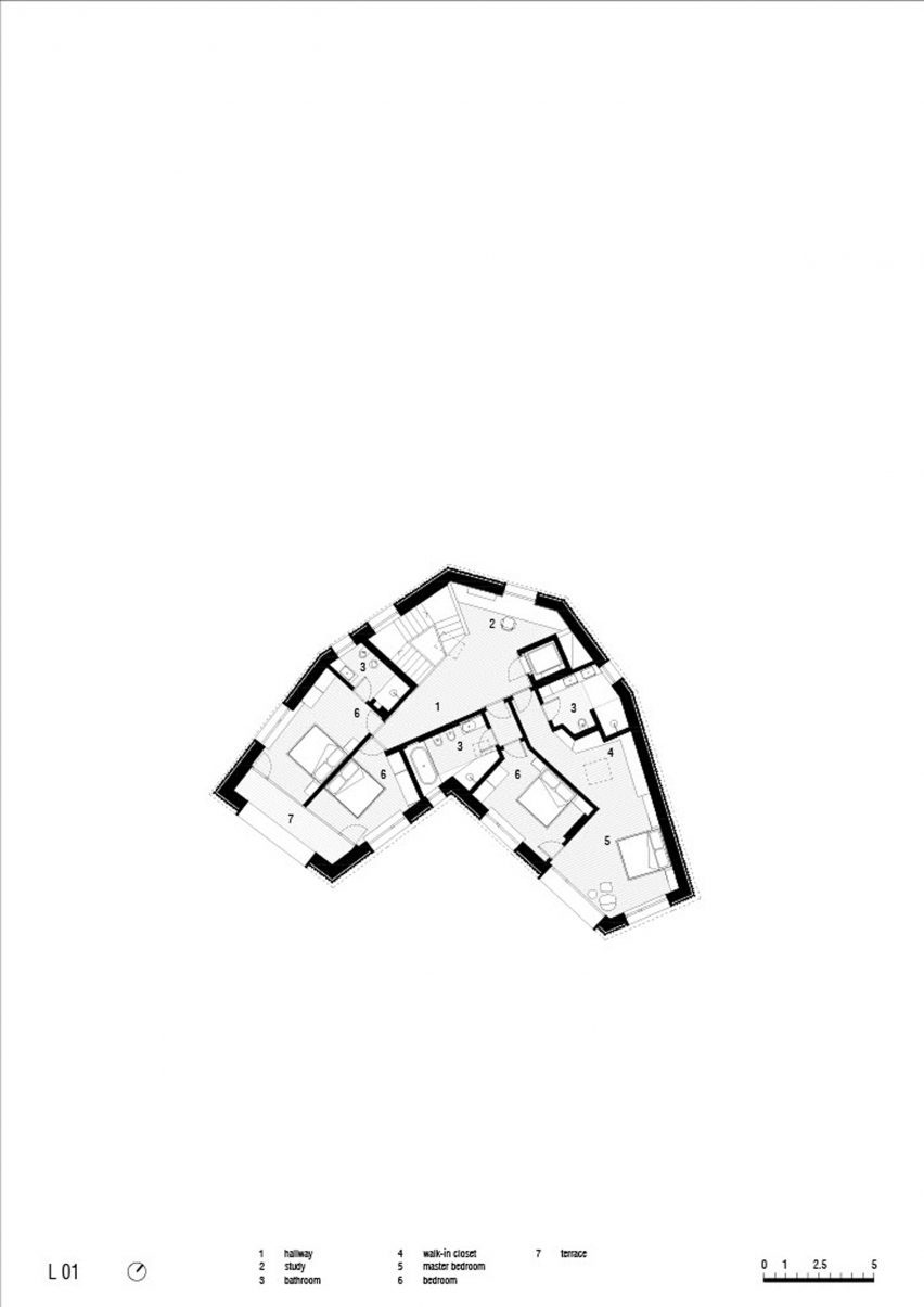 Plan of Hometown House by MoDusArchitects