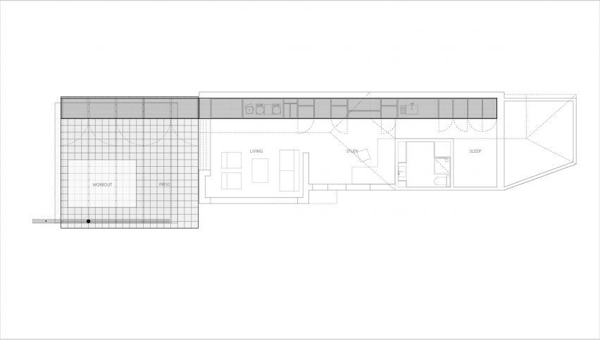 Plan of Exeter Road Pavilion by Neiheiser Argyros