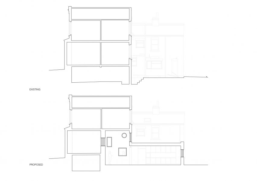 Section of Peek-a-Blue by Nimtim Architects