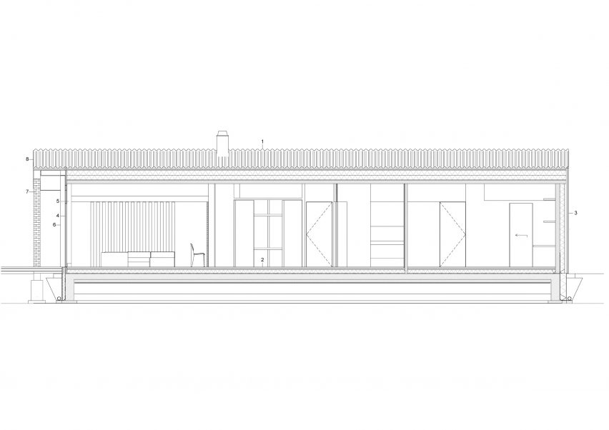 Section of House Under the Poplars by OFIS Arhitekti