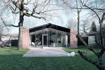 Exterior view of Slovenian home extension
