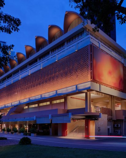 Exterior of modernist New Bahru hospitality location
