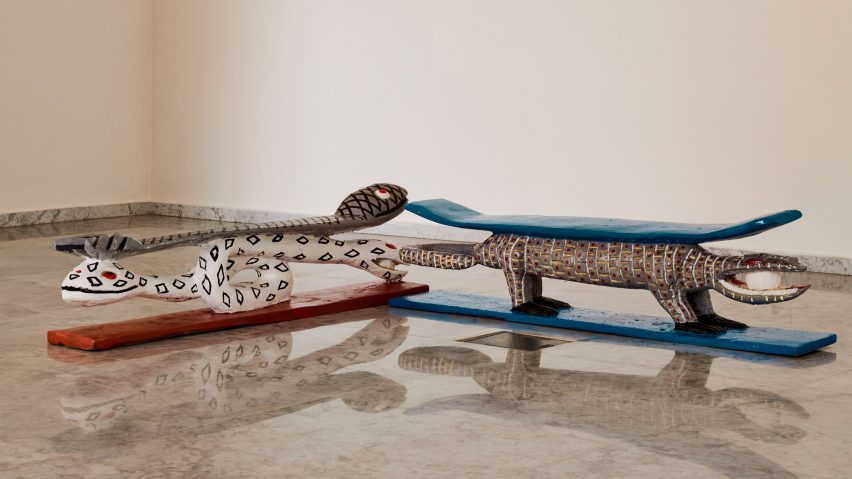 Benches by Gona from Design in West Africa exhibition at Palais de Lomé