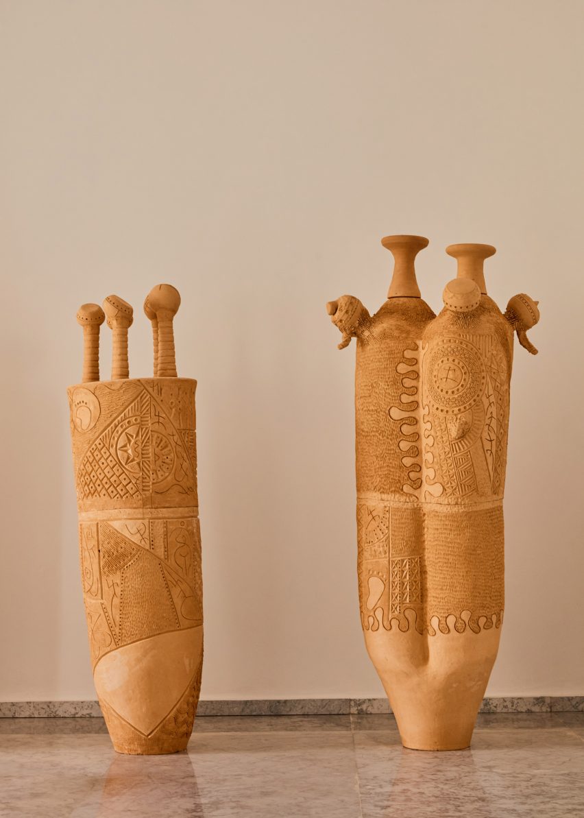Clay sculptures by Ghanaian artist Kobina Adusah
