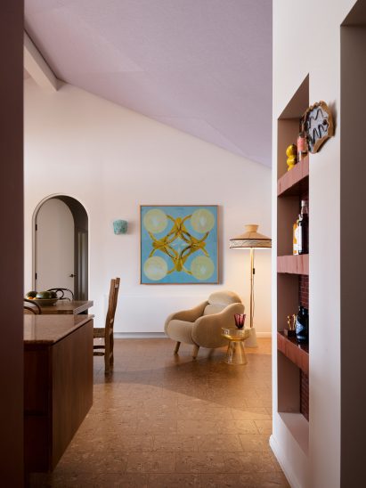 Arched door in dining area