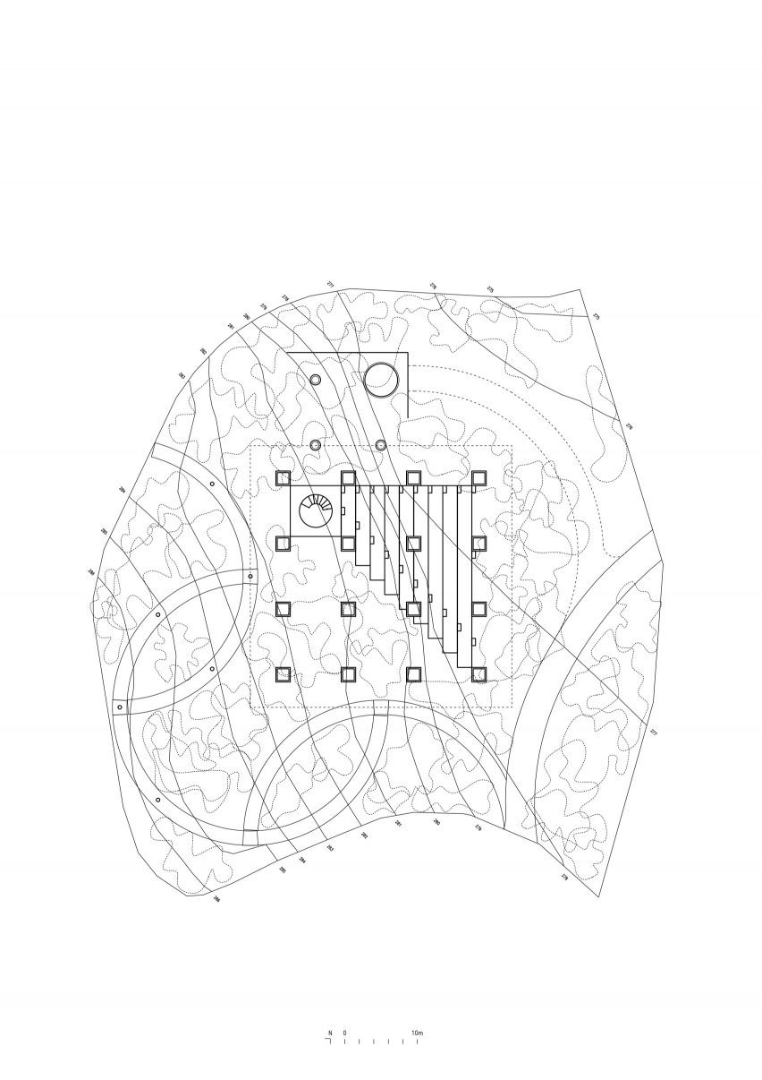 Site plan of Rest by Pezo von Ellrichshausen