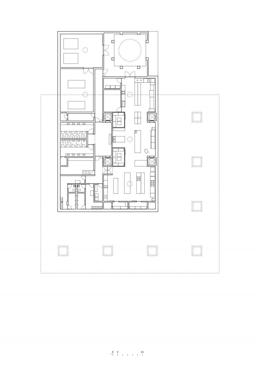 Basement floor plan of Rest by Pezo von Ellrichshausen