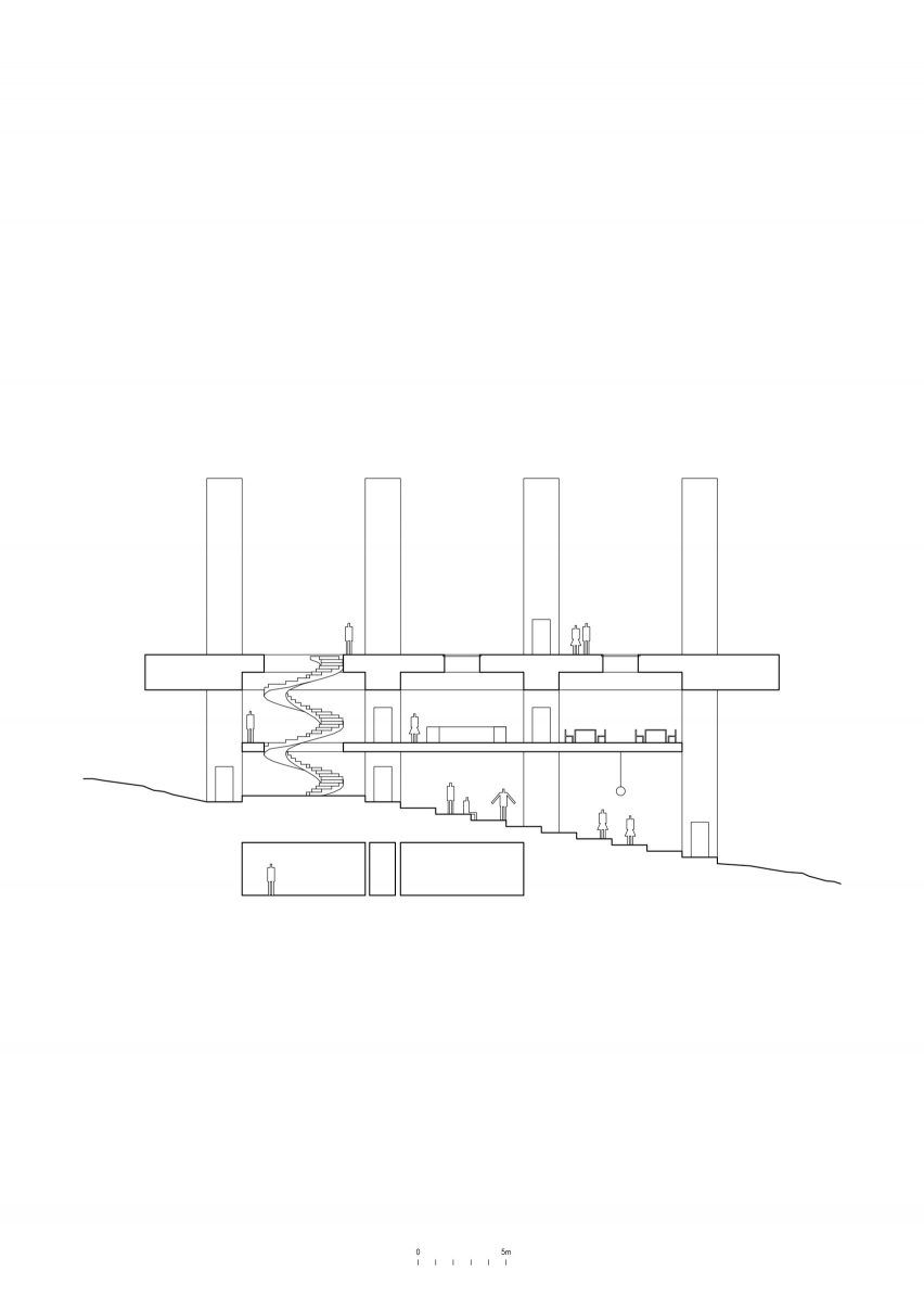 Section through Rest by Pezo von Ellrichshausen