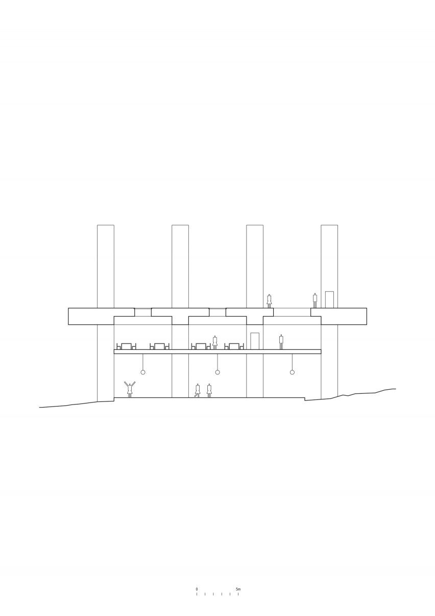 Section through Rest by Pezo von Ellrichshausen
