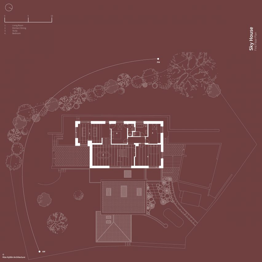 First floor plan of Sky House by Klas Hyllén Architecture