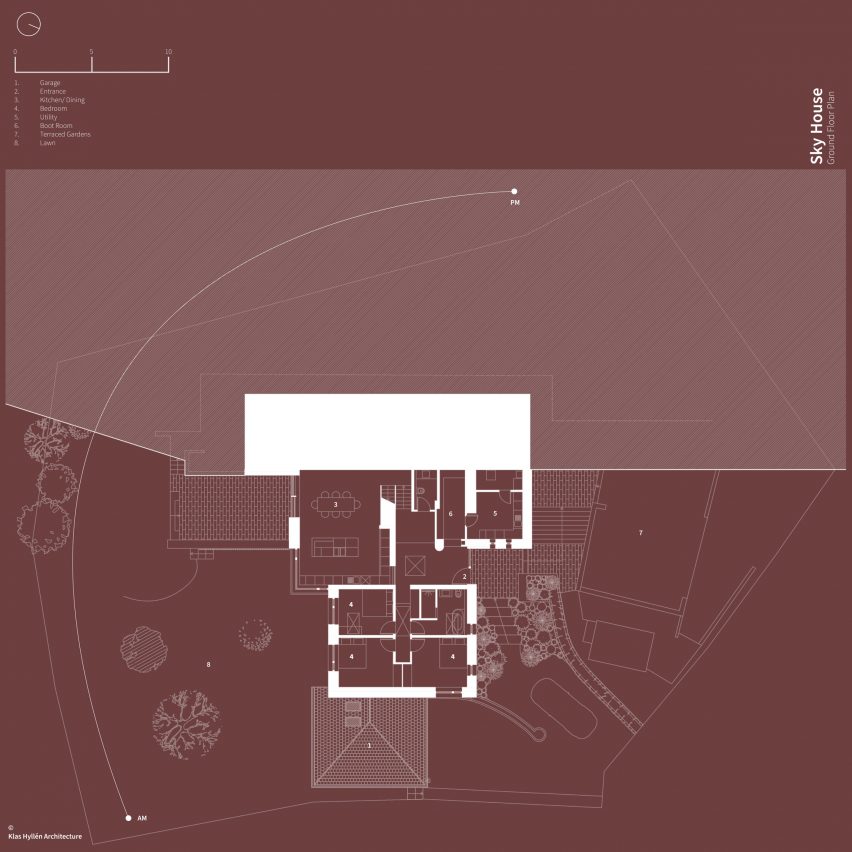 Ground floor plan of Sky House by Klas Hyllén Architecture