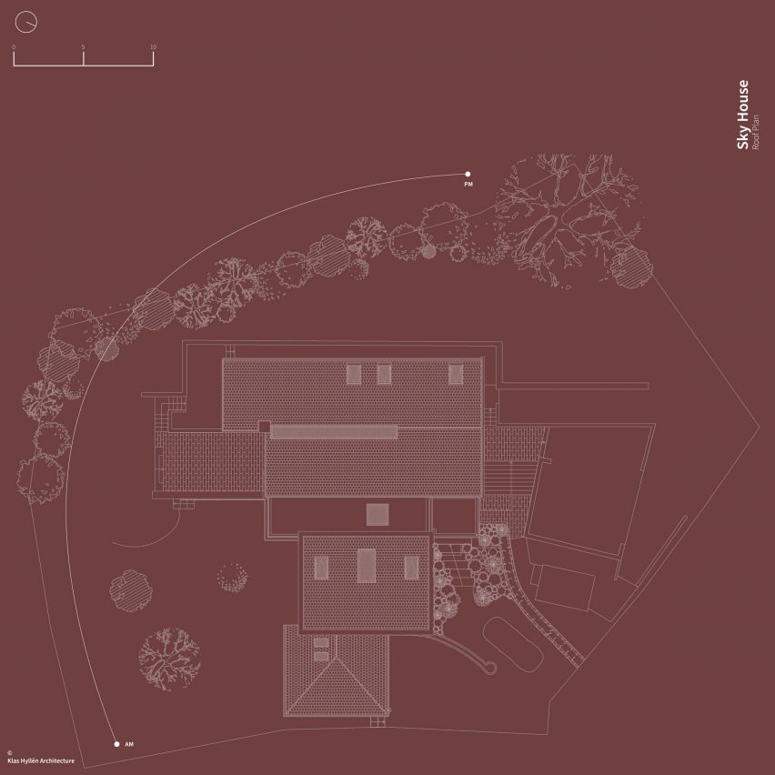 Roof plan of Sky House by Klas Hyllén Architecture