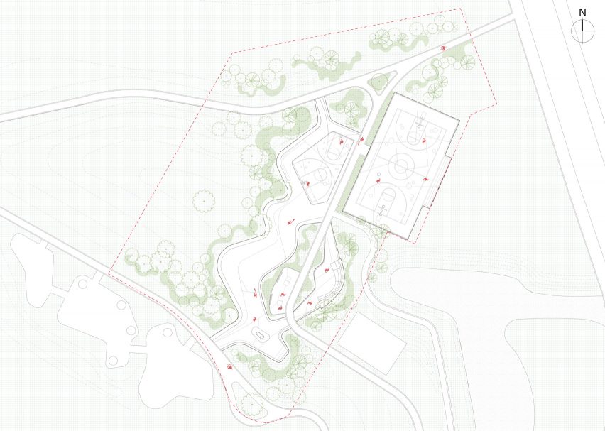 Huachiao Vibrant Sports Park landscape planting plan by SoBA Architects