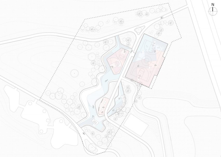 Huachiao Vibrant Sports Park site plan by SoBA Architects
