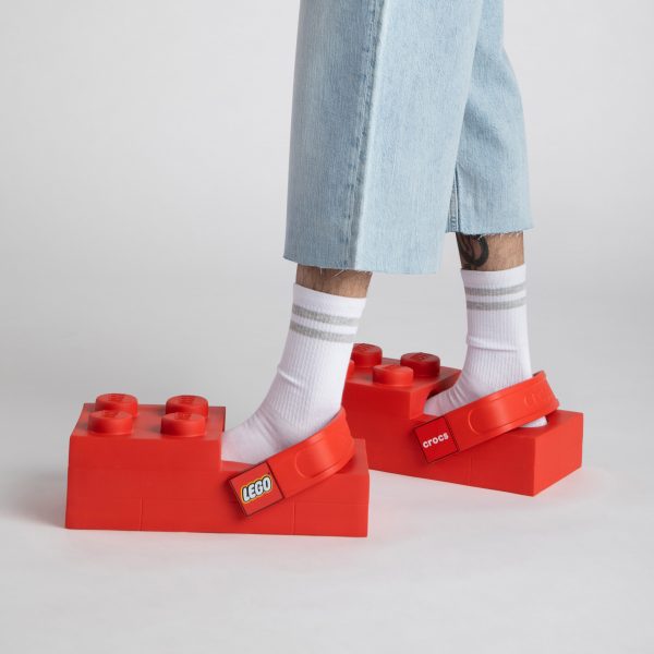 Close-up of Lego Brick Clog by Lego and Crocs