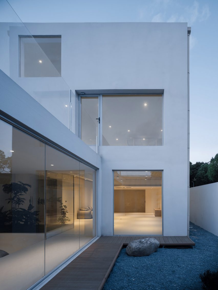 Lobby area with large glass windows