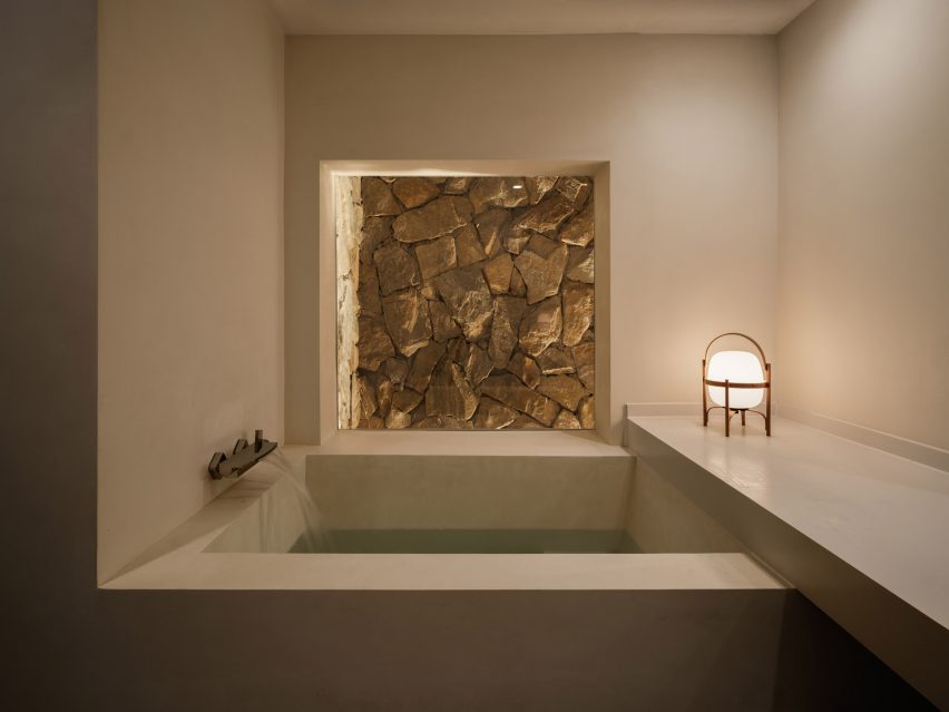 Bath next to window