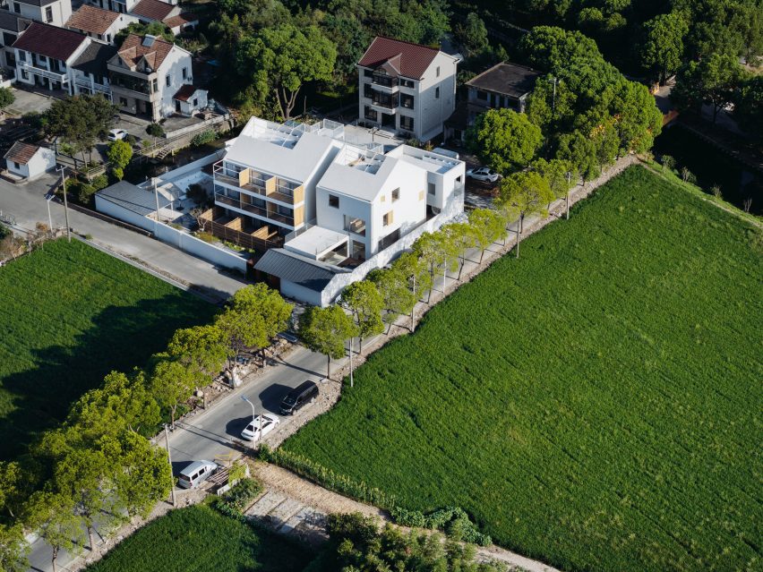 Guesthouse outside Shanghai overlooking rice fields