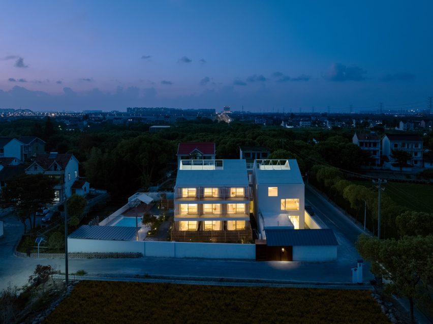 The Catcher guesthouse renovation at night