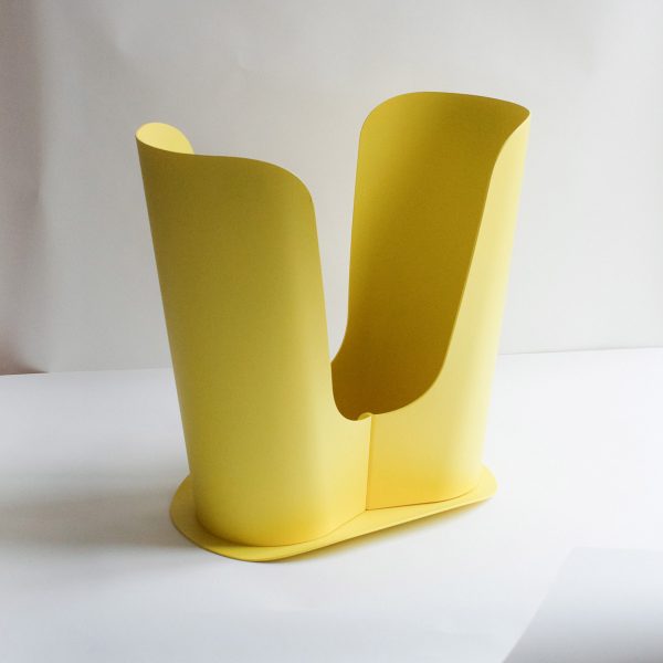 Yellow metal stool