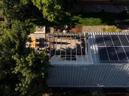 Energy efficient house from above