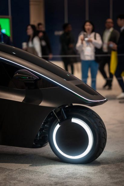 Photo of the Trinity vehicle on display at CES