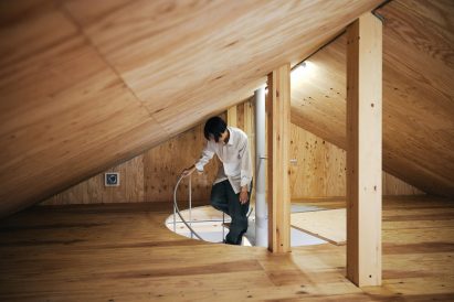 Wood-clad attic
