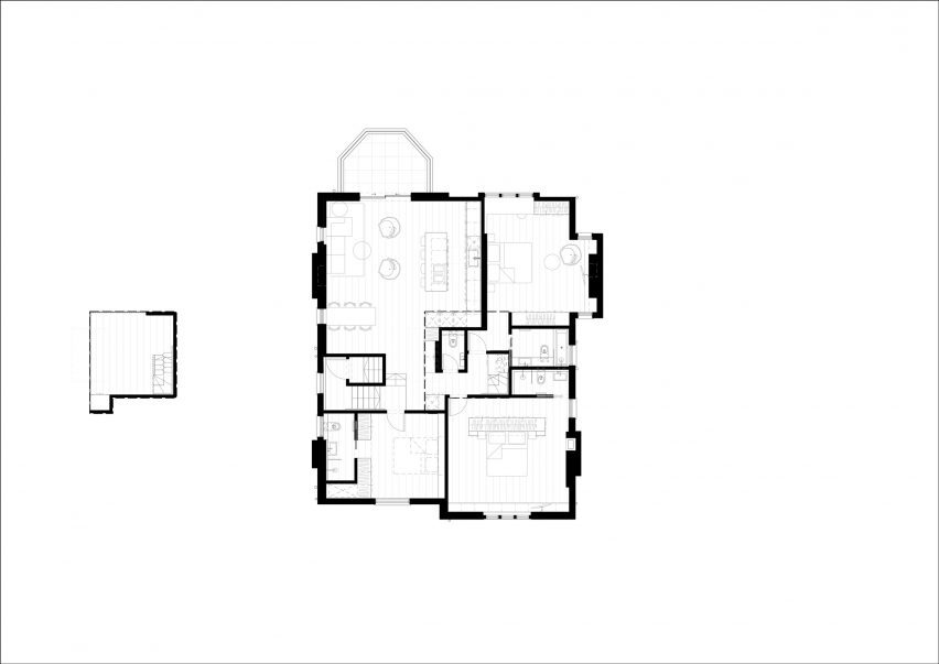 Floor plan of Vaulting Loft by Mata Architects