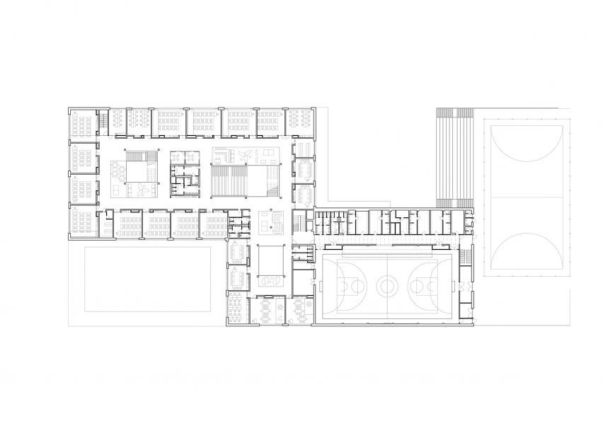 First floor plan of Vida Elementary School by OVA