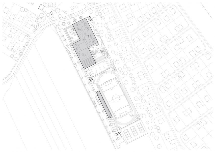 Site plan of Vida Elementary School by Opočenský Valouch Architects