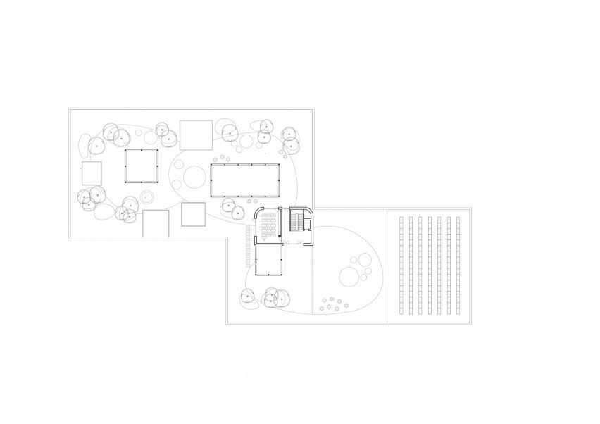 Third floor plan of Vida Elementary School by Opočenský Valouch Architects