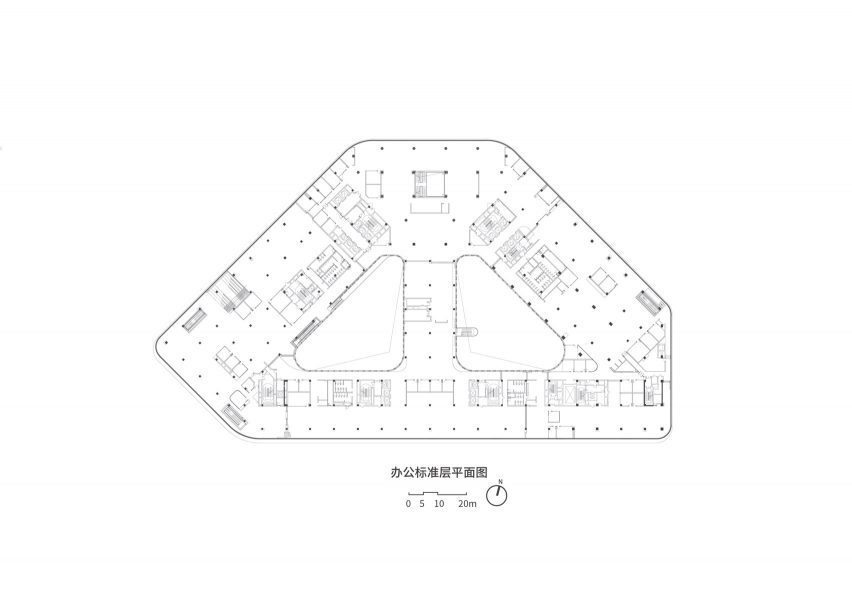 Office floor plan for XPeng headquarters by Weico