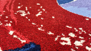 Close up photo of a rug