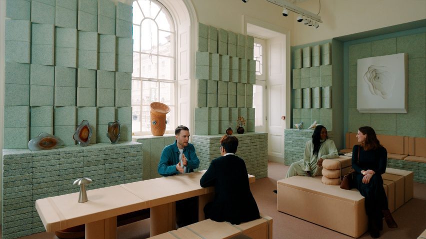 Visitors in lounge space