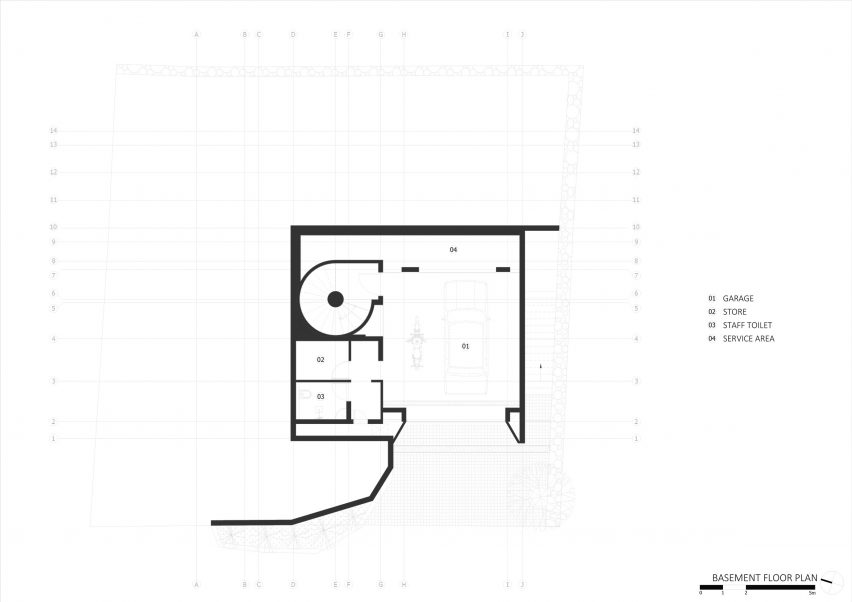 Basement plan of Ananda house by Thought Parallels Architecture
