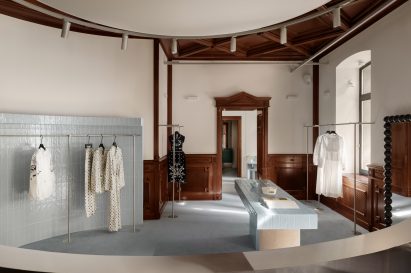 Anastasiia Tempynska-designed showroom with tiled accents