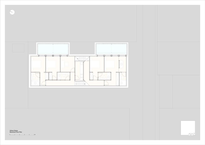 Basement floor plan of Arbour House by Andrei Saltykov