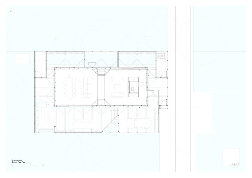 Ground floor plan of Arbour House by Andrei Saltykov