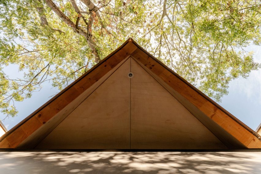 Overhanging triangular eaves of Arbour House by Andrei Saltykov