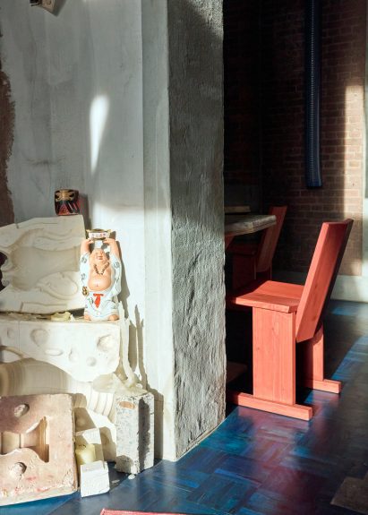 Eclectic furniture in the Jam Hotel, Ghent