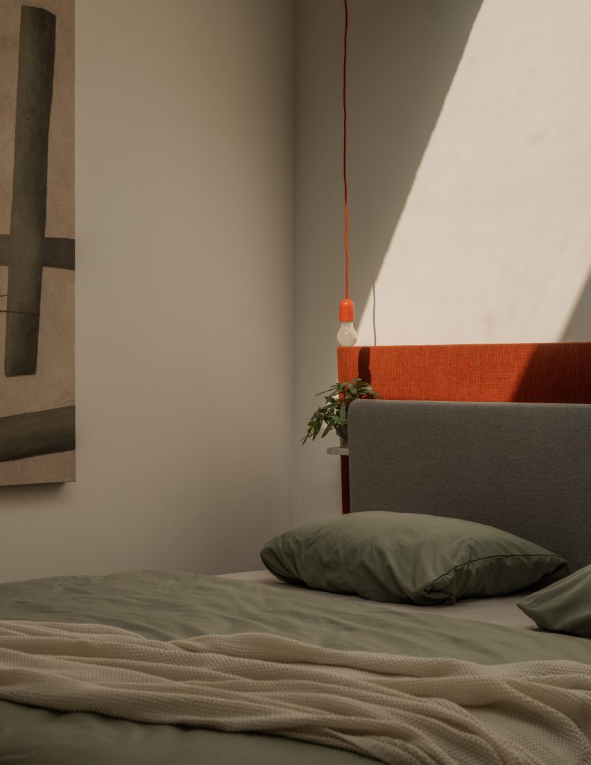 Bedroom in bakery conversion in prague