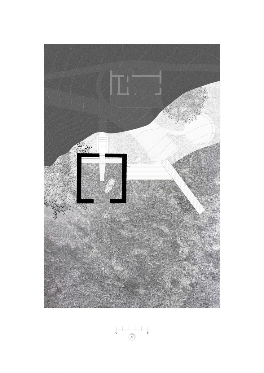 Floor plan of Boathouse and Bothy by WT Architecture