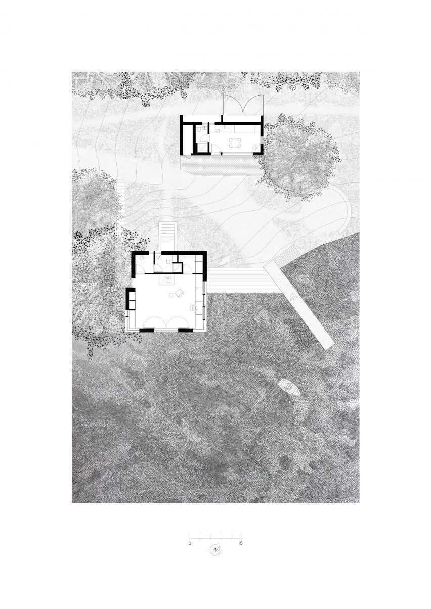 Floor plan of Boathouse and Bothy by WT Architecture