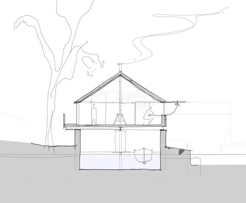 Section of Boathouse and Bothy by WT Architecture