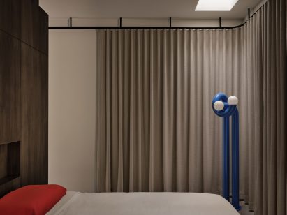 Neutral-toned bedroom in an ADU